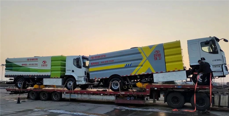 助力城市清洁美丽丨沐鸣2纯电动洗扫车发车